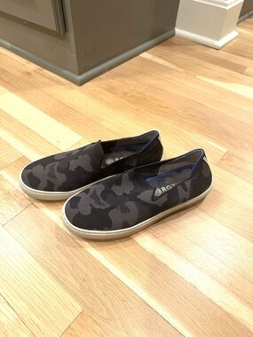 Rothy's Black Camouflage Knit Slip-On Loafers